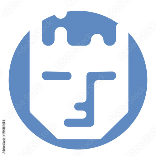 Human serious face logo