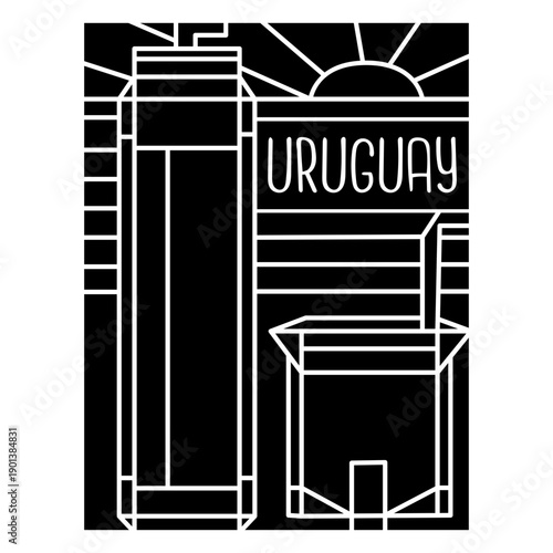 Abstract hot drink uruguay dark design