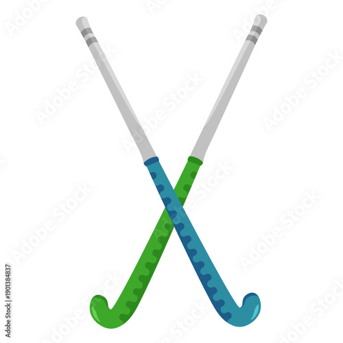 Blue &amp;amp; green hockey sticks flat
