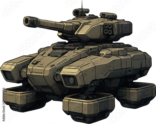 Tank armored vehicle military machine digital art.