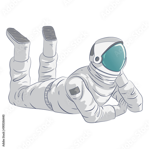 Astronaut relaxing character