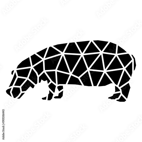 Simple polygonal hippo silhouette