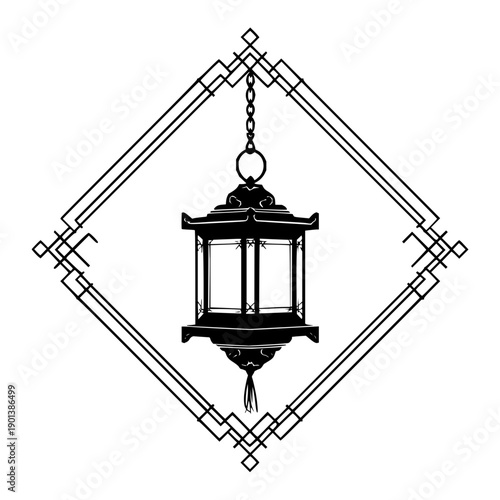 Elegant lantern with geometric frame design for decorative and artistic purposes and visual appeal perfectly designed