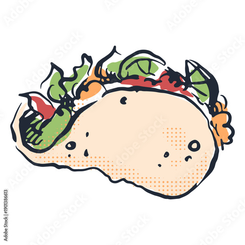 Tasty taco doodle