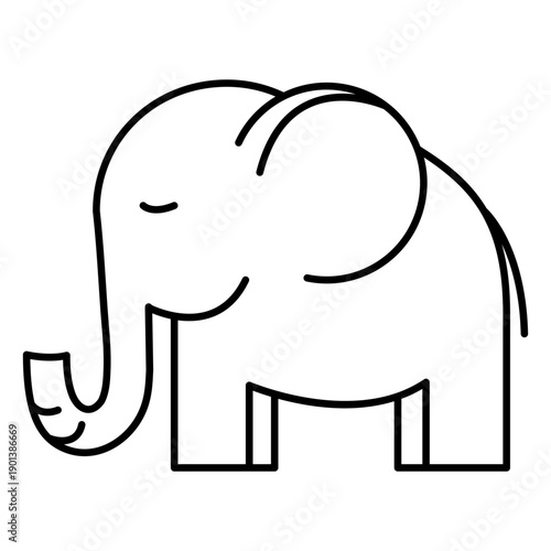 Sleeping sideways simple stroke elephant