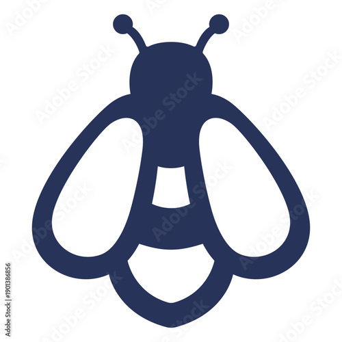 Filled stroke honey bee from top