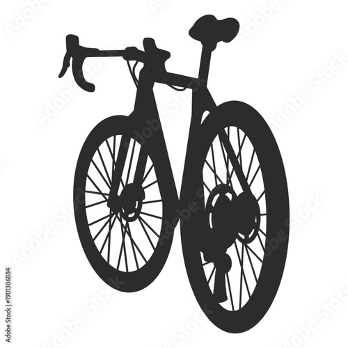 Racing bicycle rear silhouette