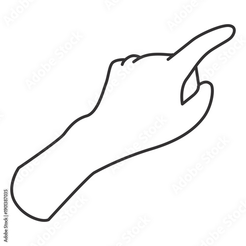 Pointing with index finger hand sign stroke