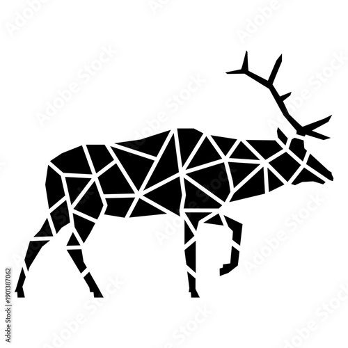 Simple polygonal cut out deer