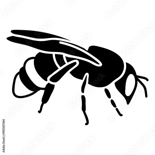 Honey bee sideways silhouette