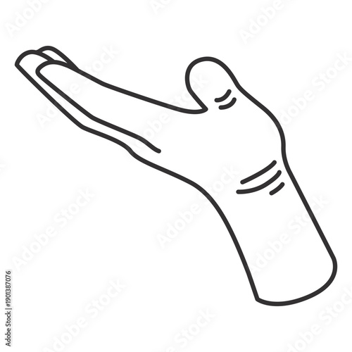Hand gesture inviting line art