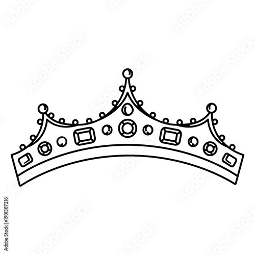 Crown with jewels stroke