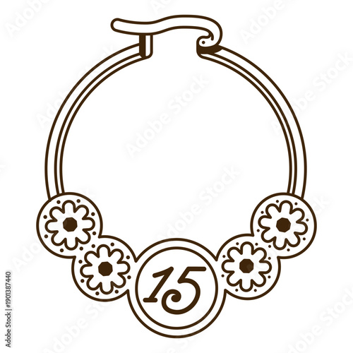 15th year birthday earring stroke