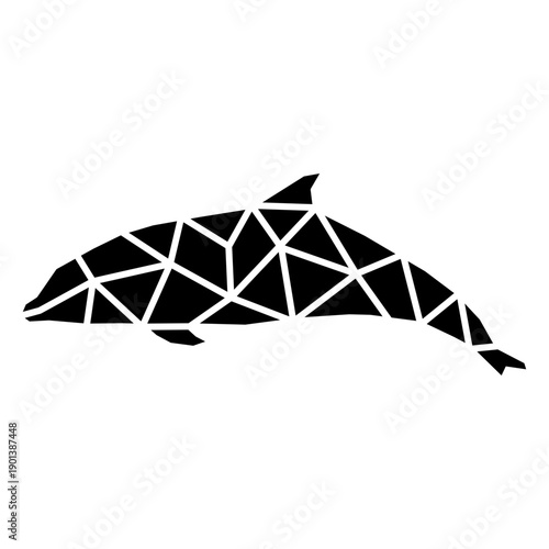 Simple polygonal cut out dolphin