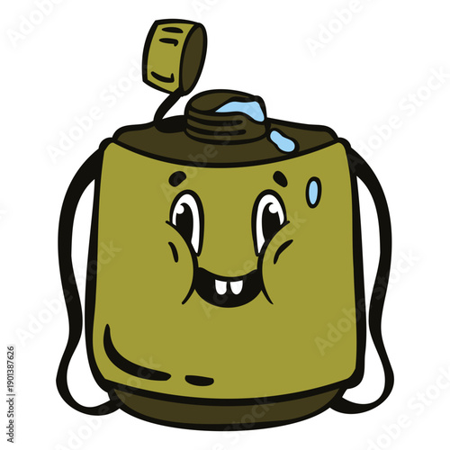 Happy canteen cartoon