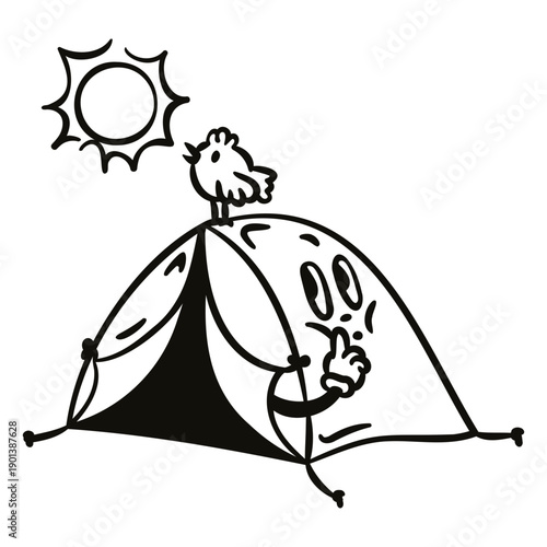 Camping tent filled stroke