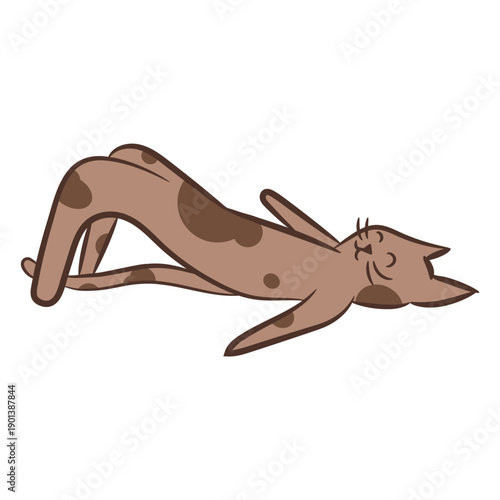 Cat yoga meditation character