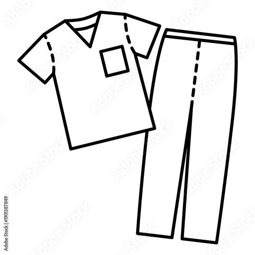 Medical scrub outfit stroke