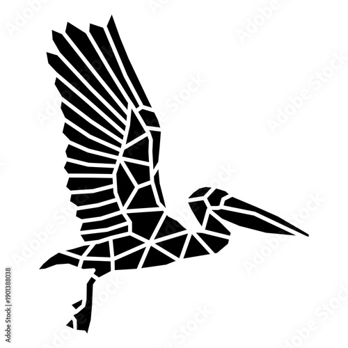Simple polygonal cut out pelican