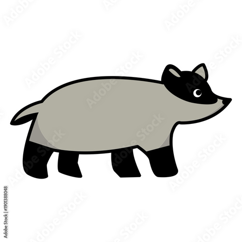 Cute semi flat sideways raccoon