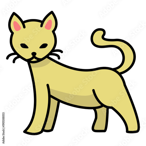 Simple cute yellow cat stroke
