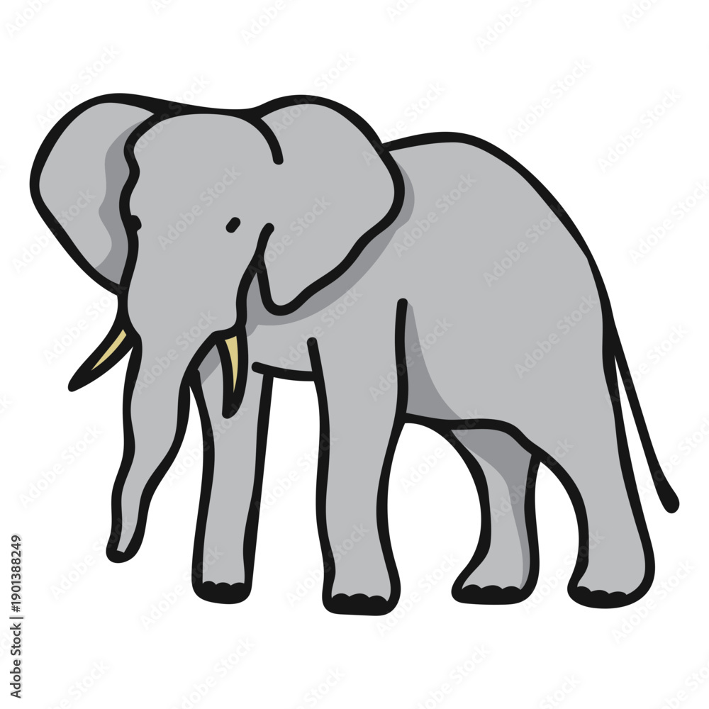 Obraz premium Semi flat elephant