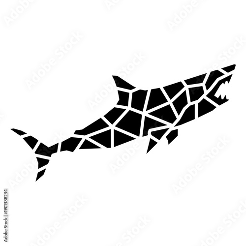 Simple polygonal cut out shark