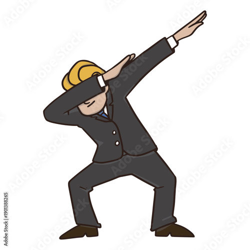 Funny dabbing character flat