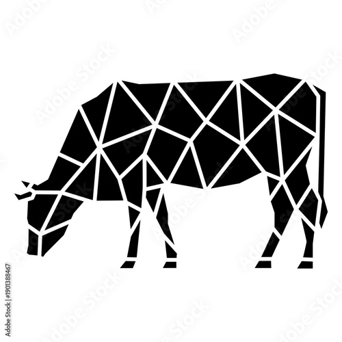 Simple polygonal cut out cow