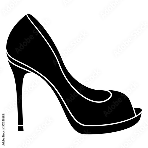 Cut out simple high heel shoe