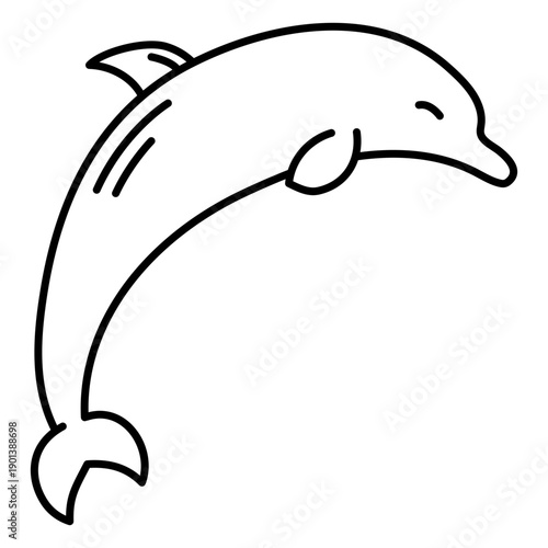 Sideways transparent stroke dolphin