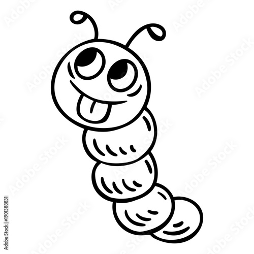 Silly caterpillar line art
