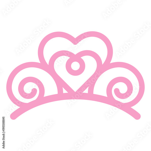 Simple hearts crown stroke
