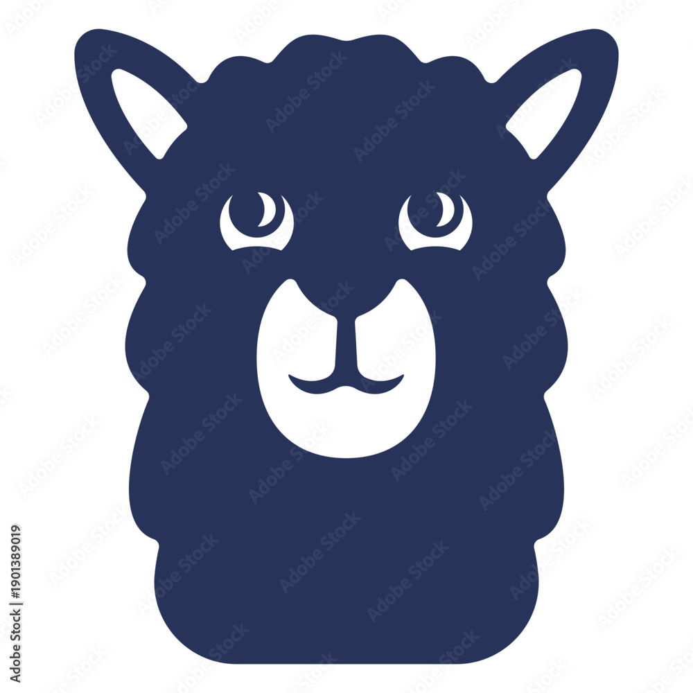 Fototapeta premium Filled stroke llama head