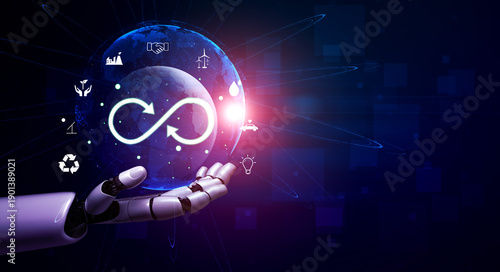 Canvas Print The concept of an AI driven circular economy for sustainable production and consumption