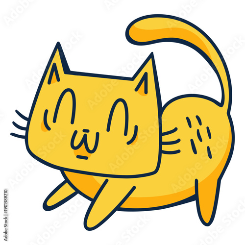 Simple cute cat cartoon