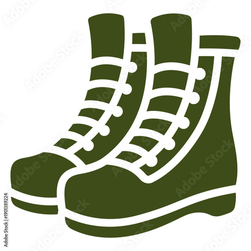 Soldier combat boot pair