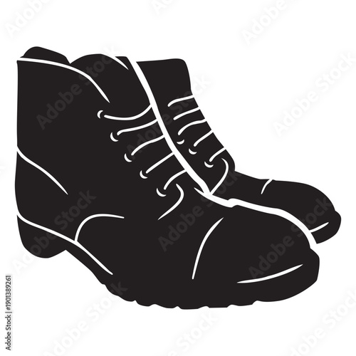 Soldier combat boots cut-out