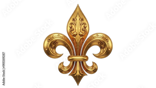 Wallpaper Mural Golden fleur-de-lis symbol with ornate details isolated on transparent background Torontodigital.ca