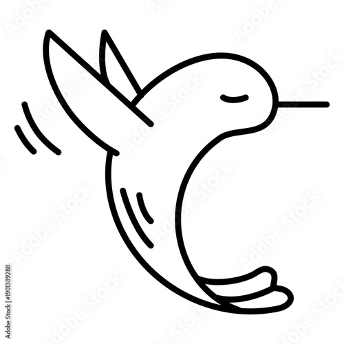 Cute flying sideways white hummingbird