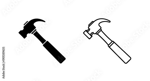 Two hammers, hammer icon, hammer drawing, hammer sketch, hammer outline, hammer clip art Vector