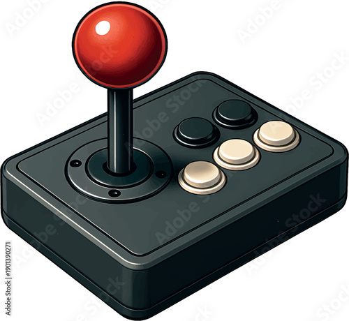Retro Arcade Game Controller with Joystick and Buttons.