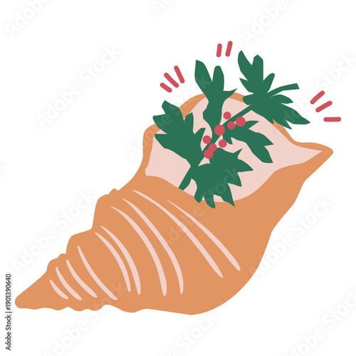 Christmas conch flat