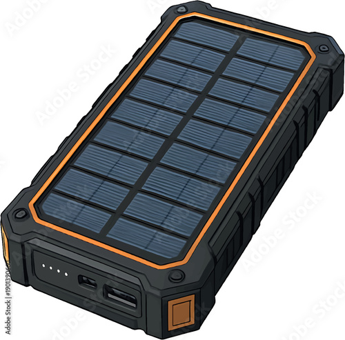 Portable Solar Power Bank Charger.