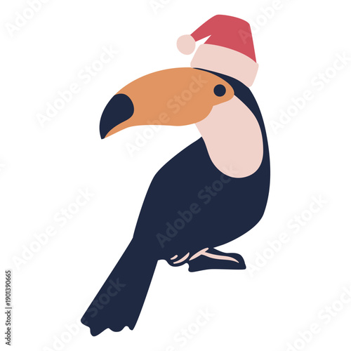Christmas toucan flat