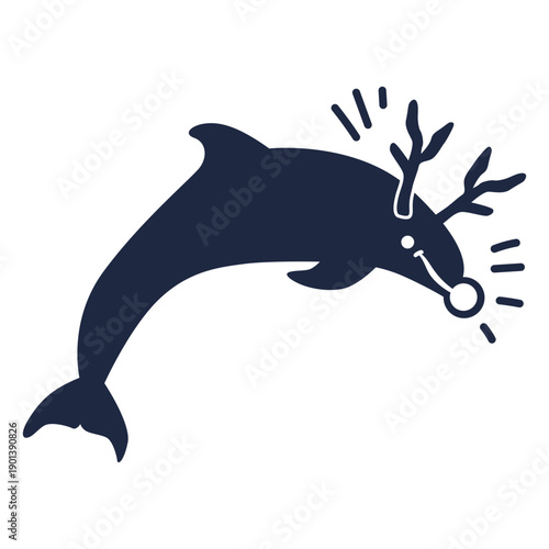 Christmas dolphin cut out