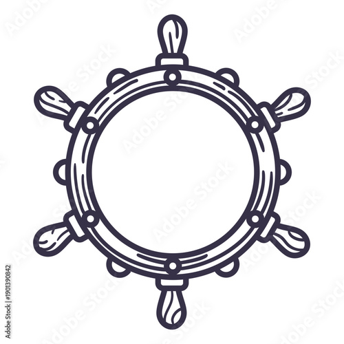 Ship steering wheel stroke with empty center