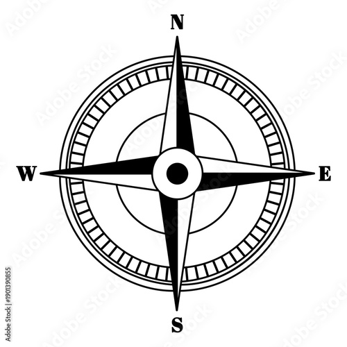 Flat filled stroke compass