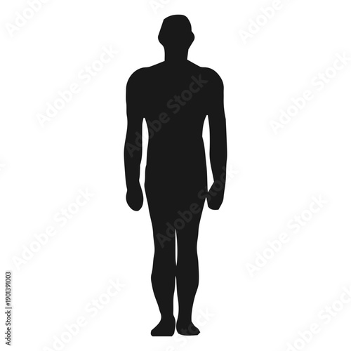 Muscular man stiff silhouette