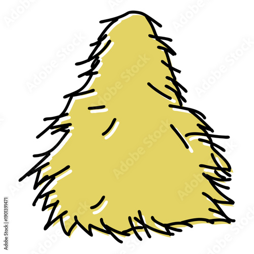 Pile of wheat straw hand drawn